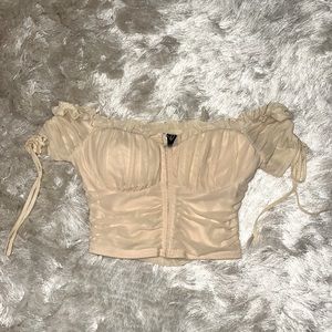 Windsor off the shoulder cream crop top. Size M